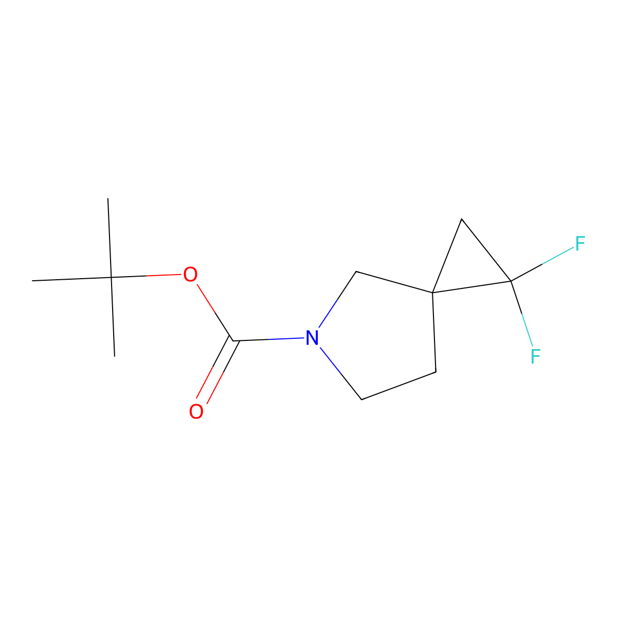 Tert-butyl 1,1-difluoro-5-azaspiro[2.4]heptane-5-carboxylate molecular structure, CAS 2129647-32-9