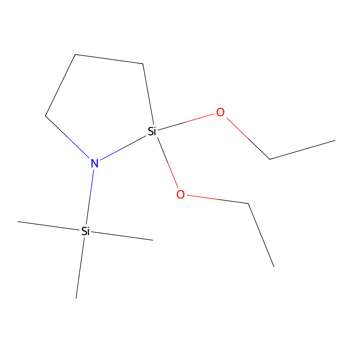 1-Aza-2-silacyclopentane, 2,2-diethoxy-1-(trimethylsilyl)- molecular structure, CAS 21297-72-3