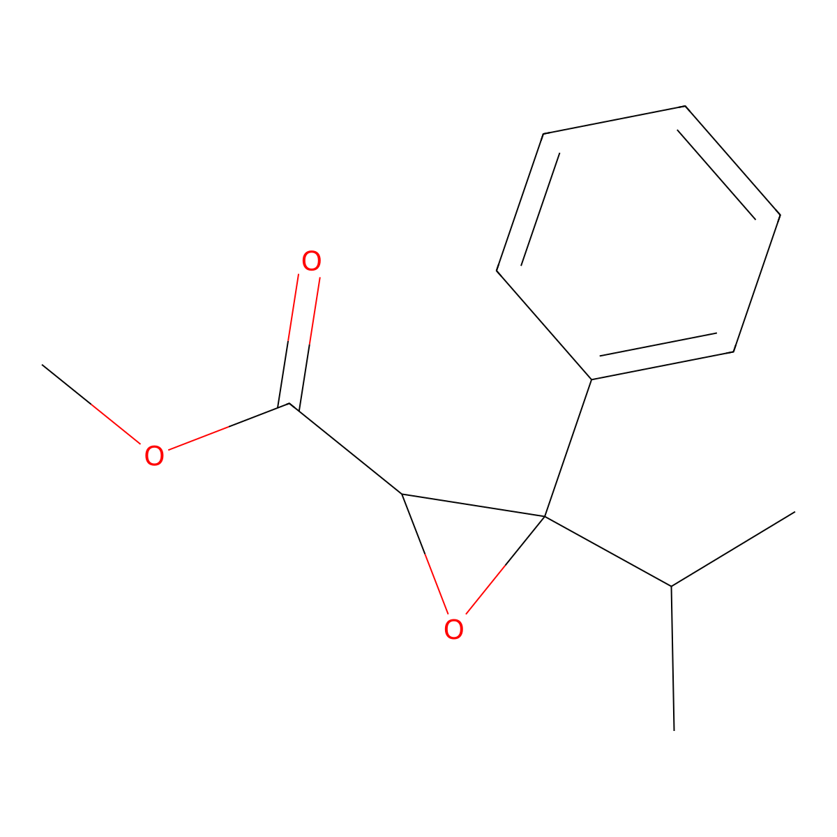 Methyl 3-isopropyl-3-phenyloxirane-2-carboxylate molecular structure, CAS 21297-89-2