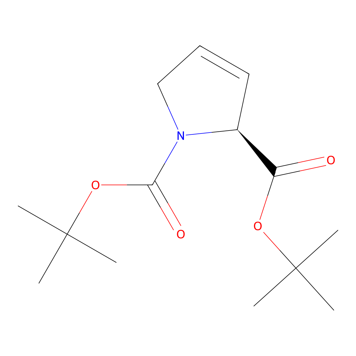 (S)-di-tert-butyl1H-pyrrole-1,2(2H,5H)-dicarboxylate molecular structure, CAS 212970-87-1