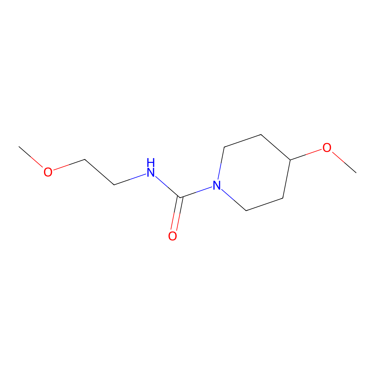 4-methoxy-N-(2-methoxyethyl)piperidine-1-carboxamide molecular structure, CAS 2129781-55-9