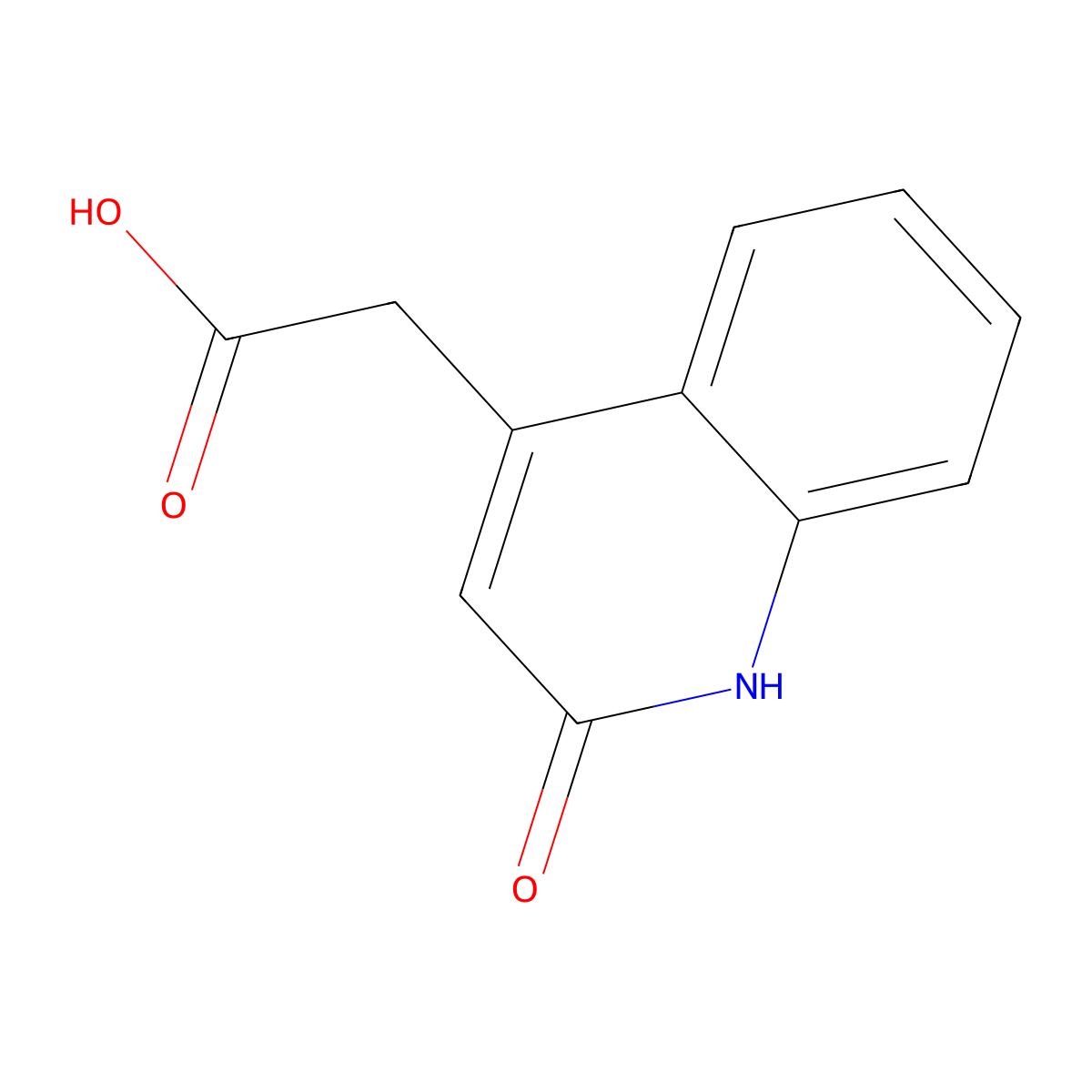 2-(2-Oxo-1,2-dihydroquinolin-4-yl)acetic acid molecular structure, CAS 21298-80-6