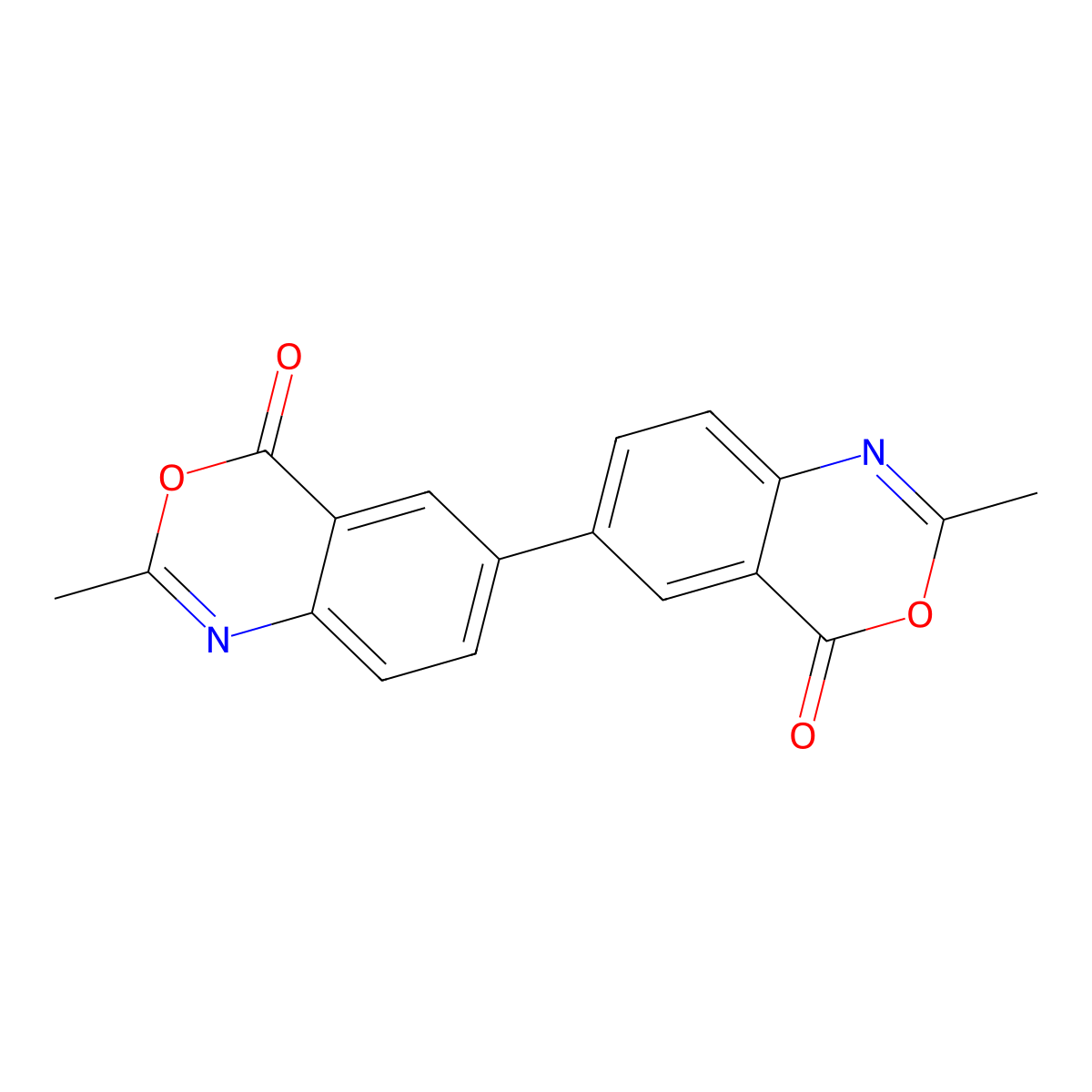 2,2'-Dimethyl(6,6'-bi-4H-3,1-benzoxazine)-4,4'-dione molecular structure, CAS 2130-57-6