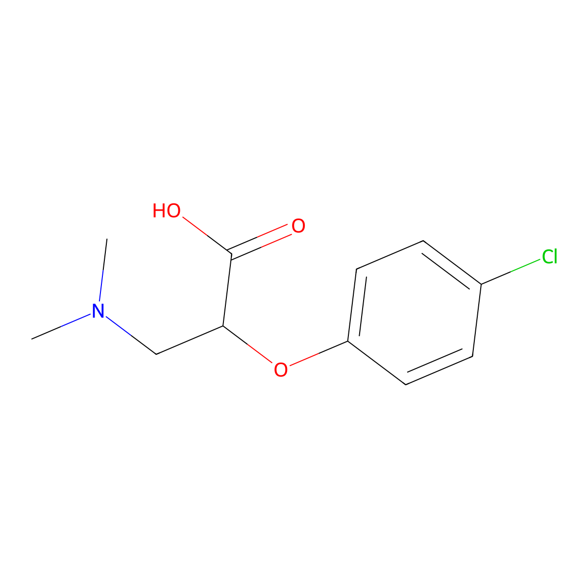 2-(4-Chlorophenoxy)-3-(dimethylamino)propanoic acid molecular structure, CAS 2130-72-5