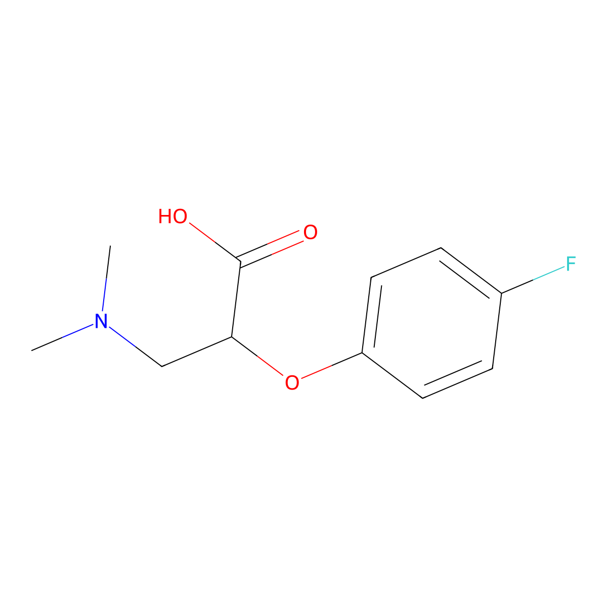 3-(Dimethylamino)-2-(4-fluorophenoxy)propanoic acid molecular structure, CAS 2130-73-6