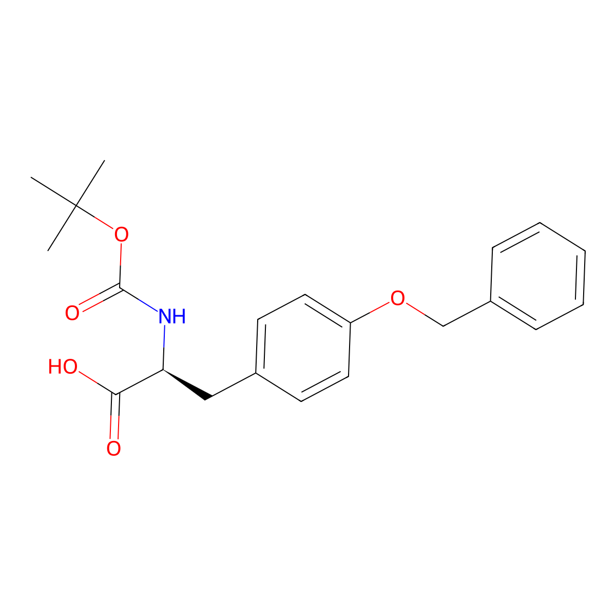 O-benzyl-N-((tert-butoxy)carbonyl)-L-tyrosine molecular structure, CAS 2130-96-3