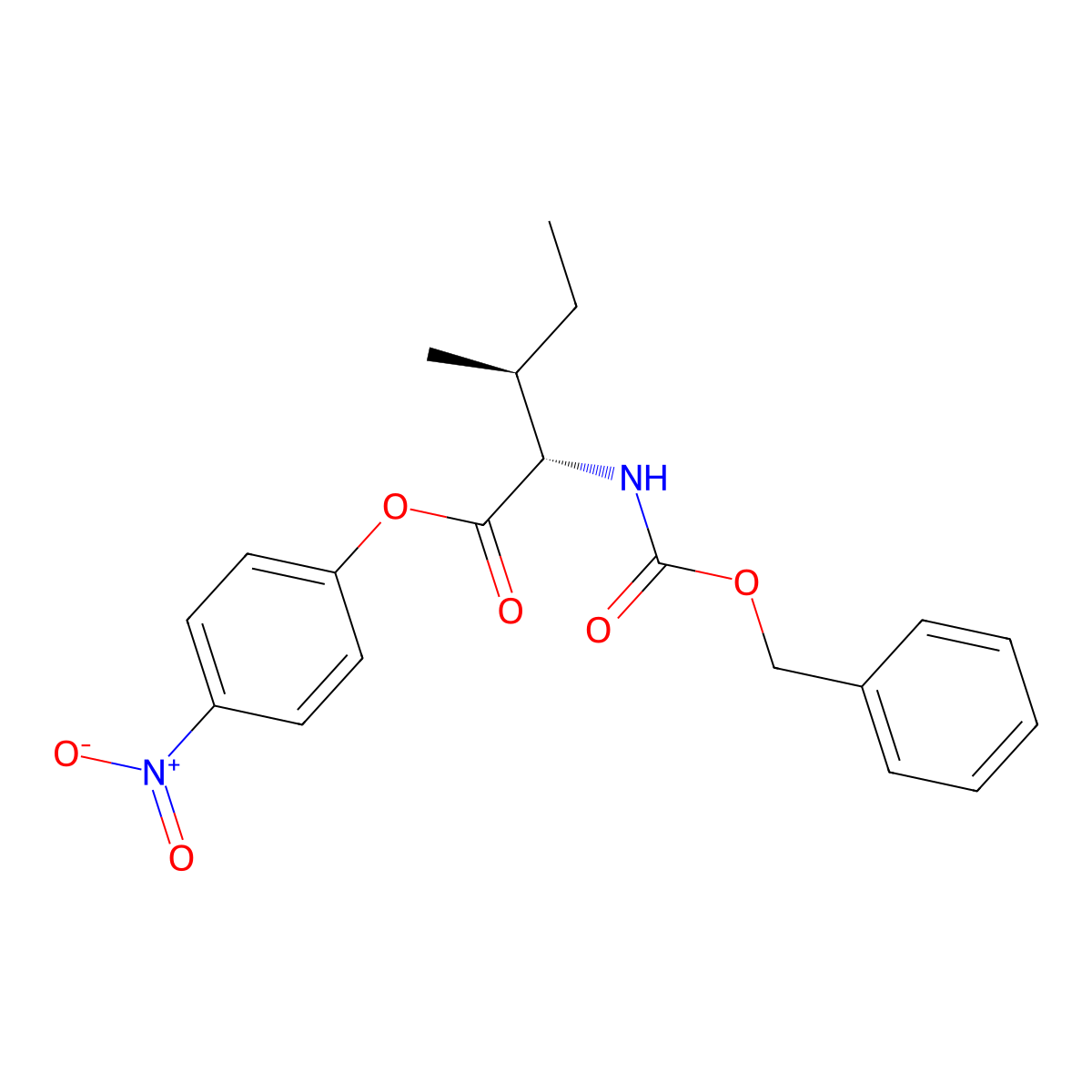 N-[(Phenylmethoxy)carbonyl]-L-isoleucine 4-nitrophenyl ester molecular structure, CAS 2130-99-6