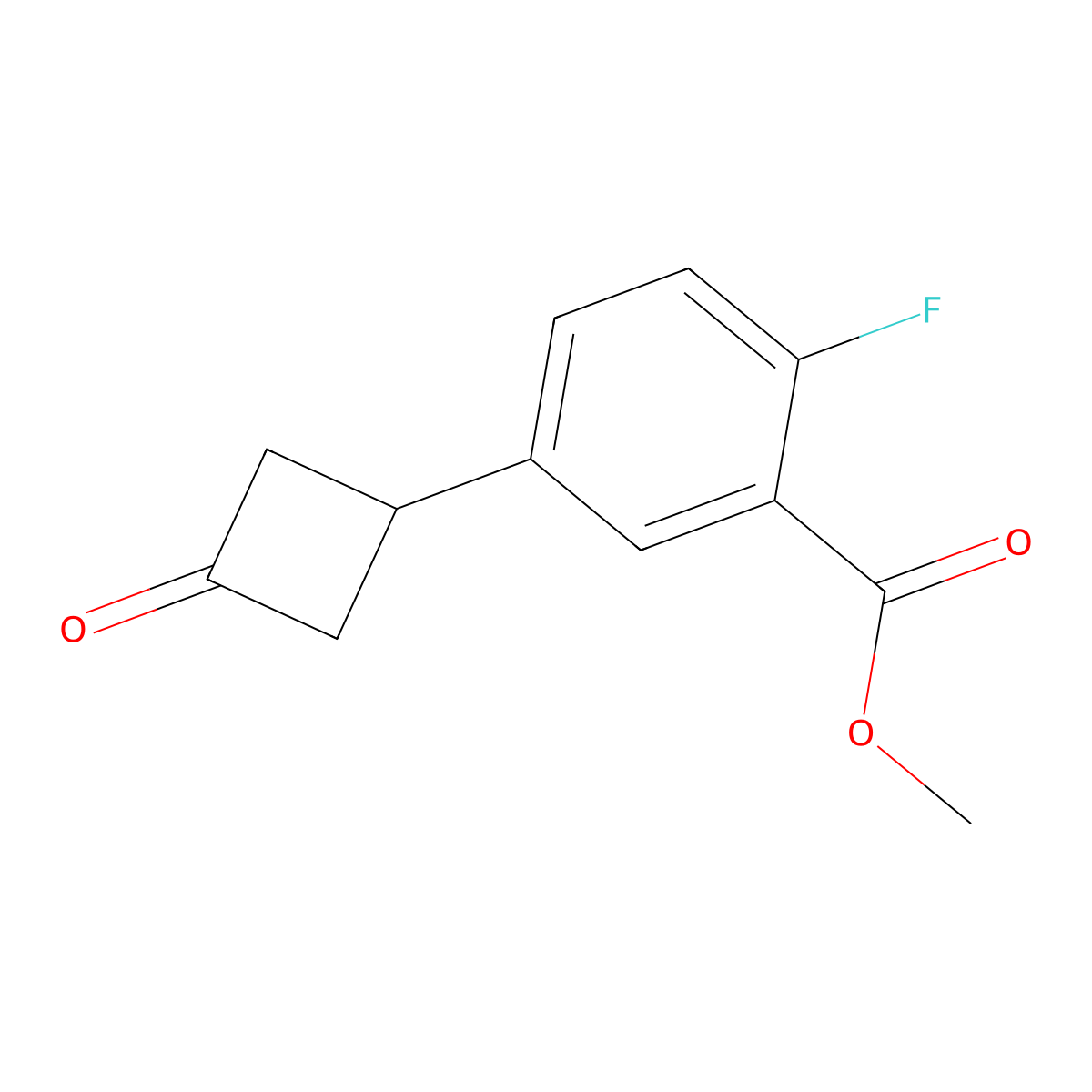 Methyl 2-fluoro-5-(3-oxocyclobutyl)benzoate molecular structure, CAS 2130017-23-9