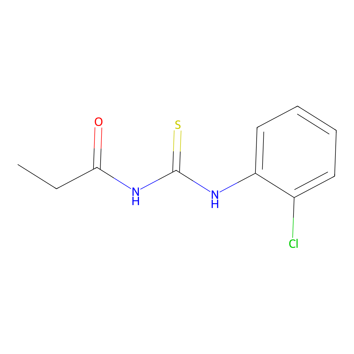 N-[(2-chlorophenyl)carbamothioyl]propanamide molecular structure, CAS 21301-77-9