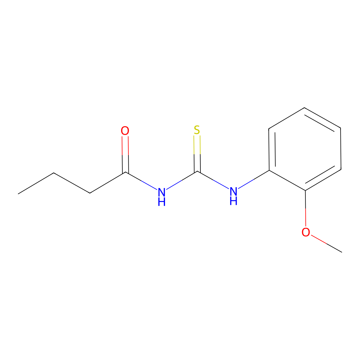 N-butyryl-N'-(2-methoxyphenyl)thiourea molecular structure, CAS 21301-78-0