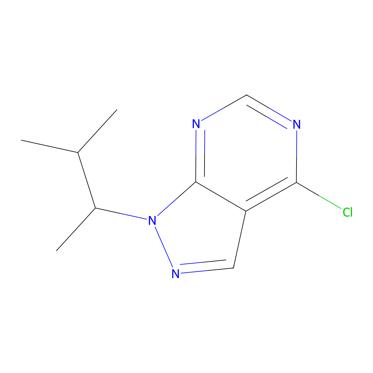 4-Chloro-1-(3-methylbutan-2-yl)-1H-pyrazolo[3,4-d]pyrimidine molecular structure, CAS 21301-86-0