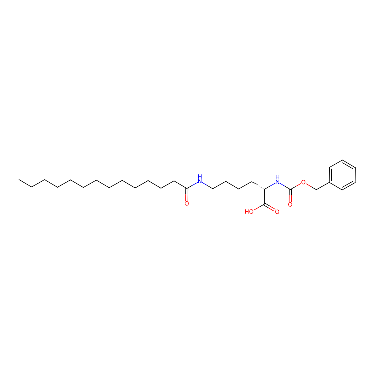 (S)-2-(((benzyloxy)carbonyl)amino)-6-tetradecanamidohexanoic acid molecular structure, CAS 213017-44-8