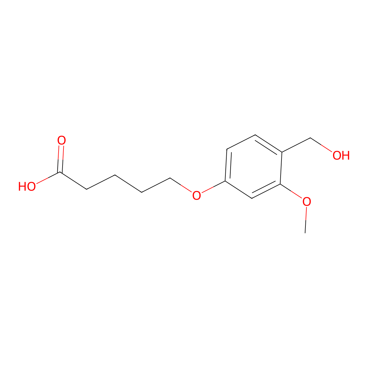 5-(4-Hydroxymethyl-3-methoxyphenoxy)valeric acid molecular structure, CAS 213024-57-8