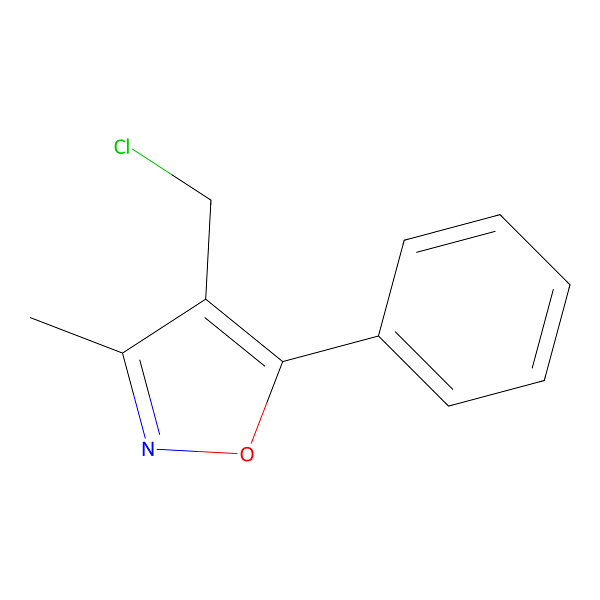 4-Chloromethyl-3-methyl-5-phenyl-isoxazole molecular structure, CAS 213024-96-5