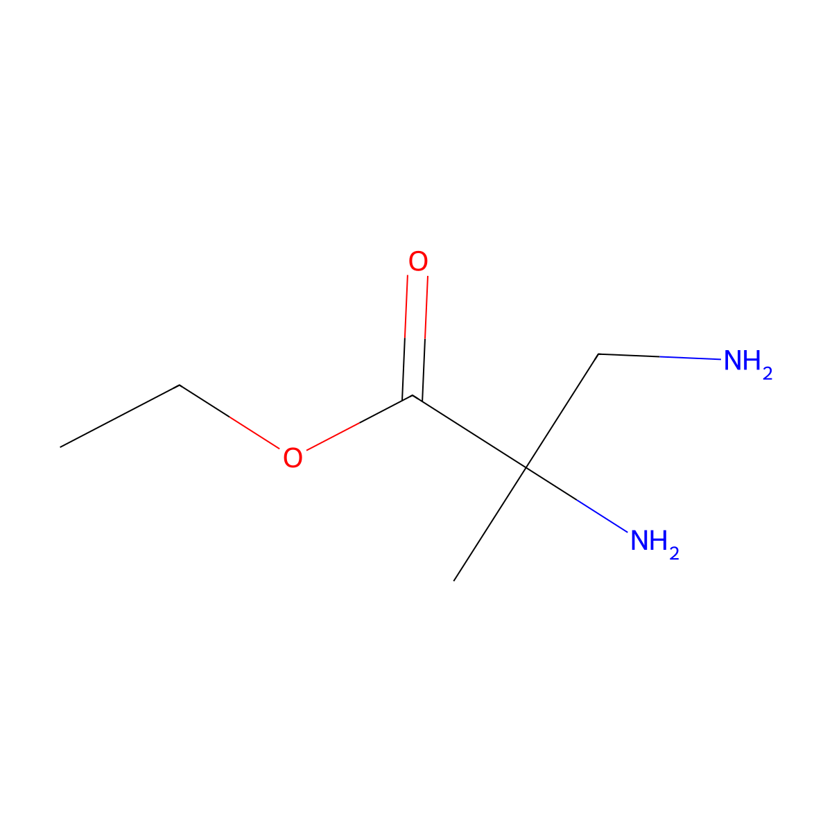 Ethyl 2,3-diamino-2-methylpropanoate molecular structure, CAS 213025-09-3
