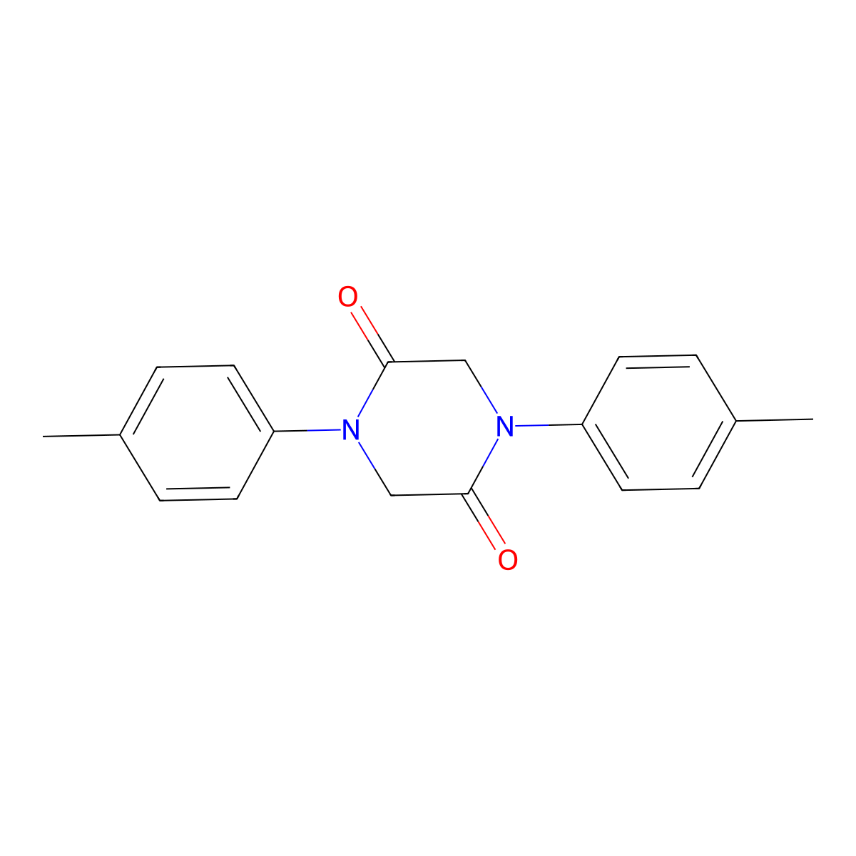 1,4-Bis(4-methylphenyl)piperazine-2,5-dione molecular structure, CAS 21303-69-5