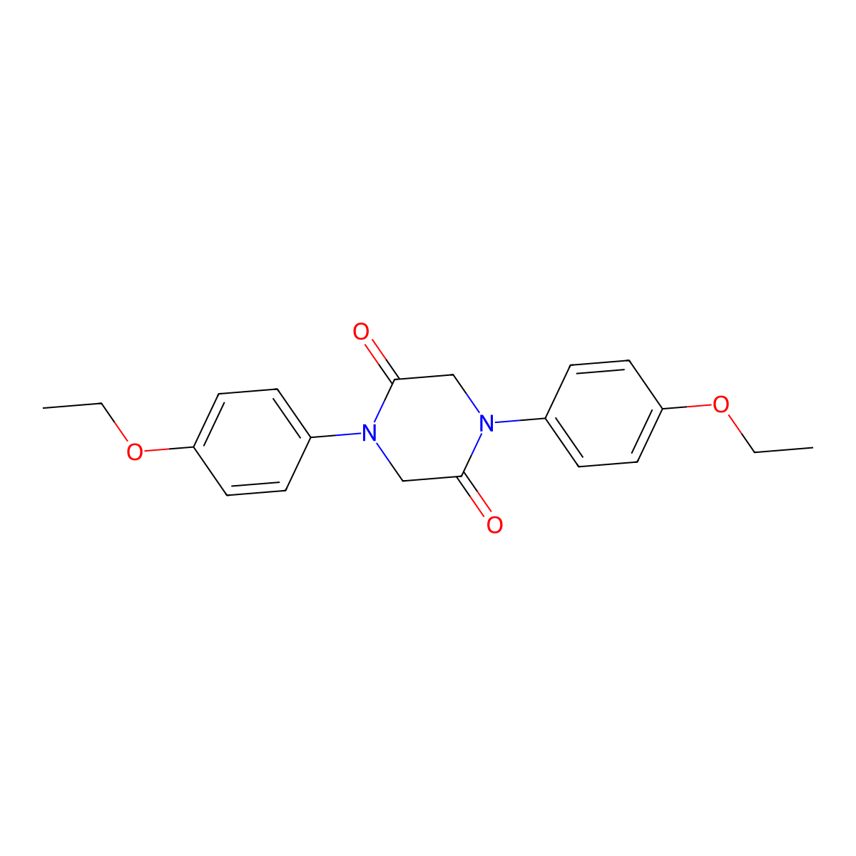 1,4-Bis(4-ethoxyphenyl)piperazine-2,5-dione molecular structure, CAS 21303-71-9