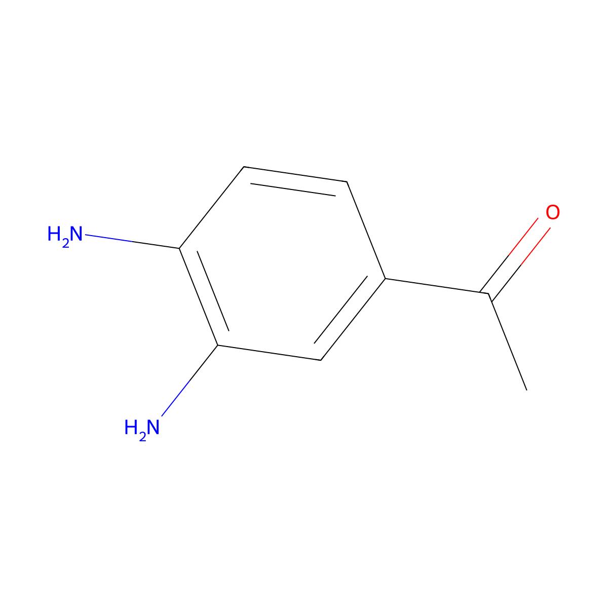 1-(3,4-Diaminophenyl)ethanone molecular structure, CAS 21304-39-2