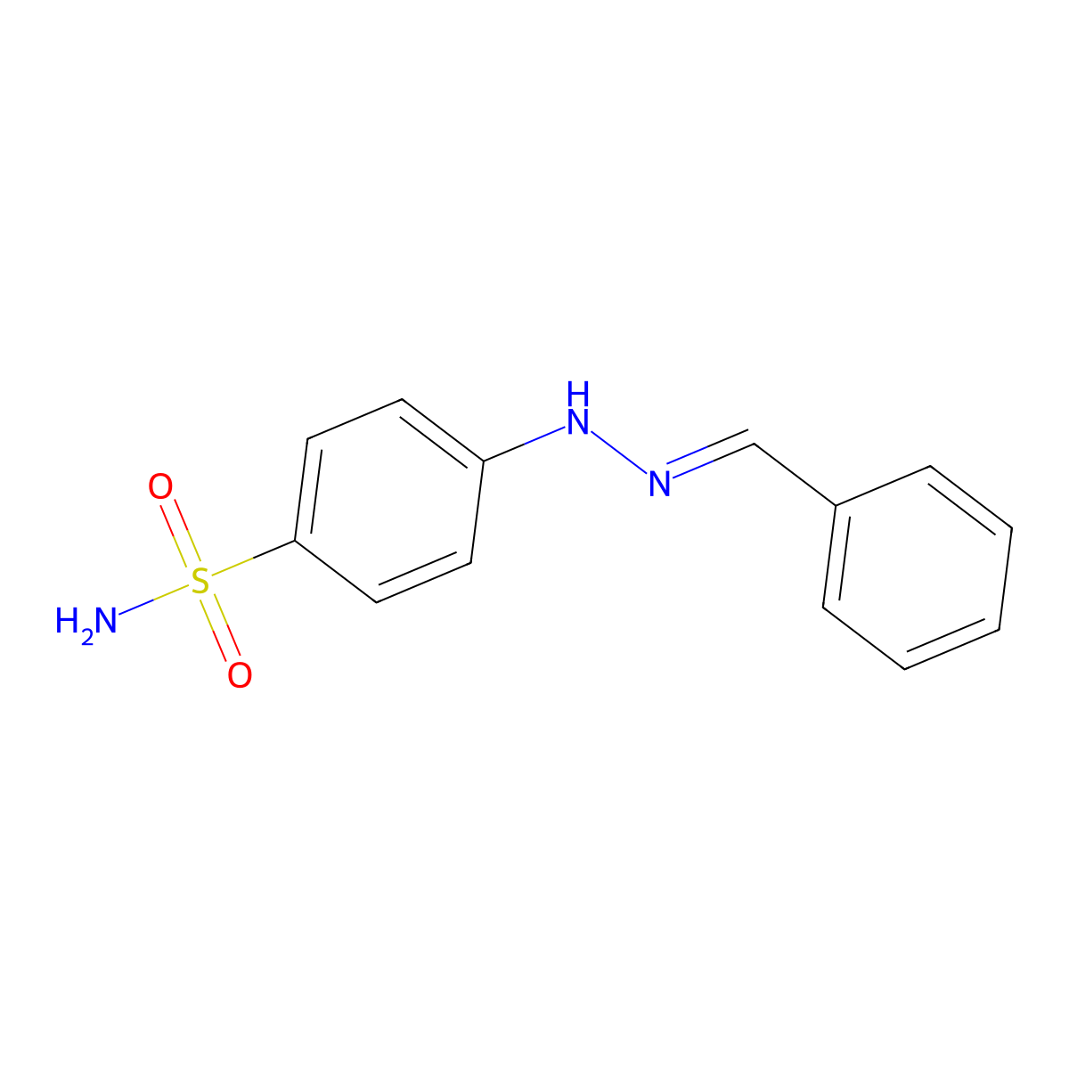 4-(2-Benzylidenehydrazinyl)benzene-1-sulfonamide molecular structure, CAS 21305-93-1