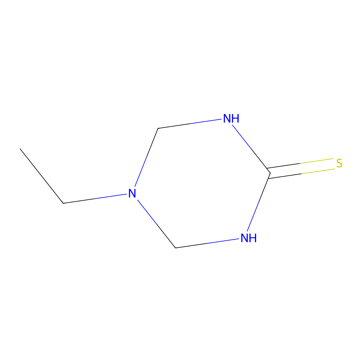 5-Ethyl-1,3,5-triazinane-2-thione molecular structure, CAS 21306-29-6