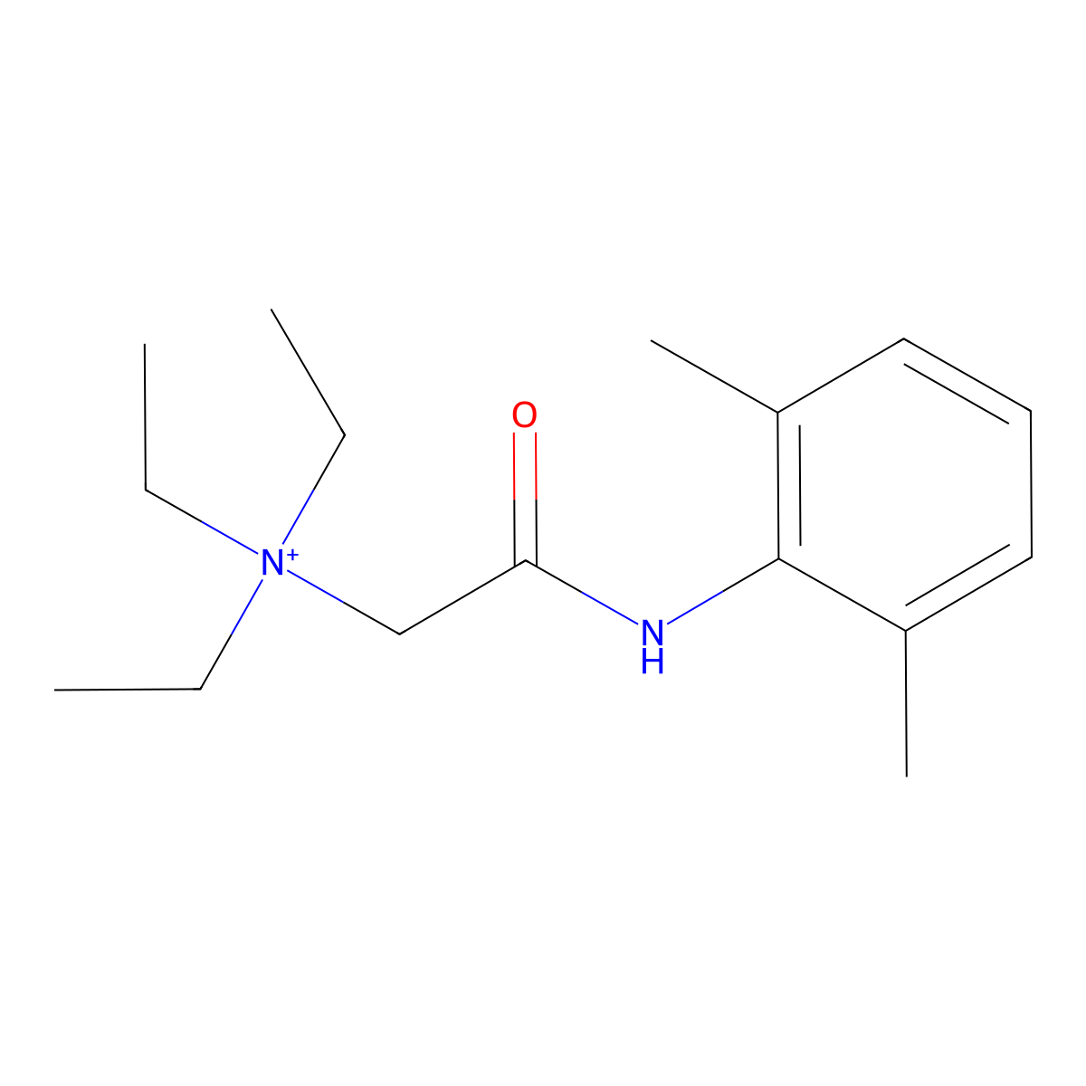 2-((2,6-Dimethylphenyl)amino)-N,N,N-triethyl-2-oxoethanaminium molecular structure, CAS 21306-56-9