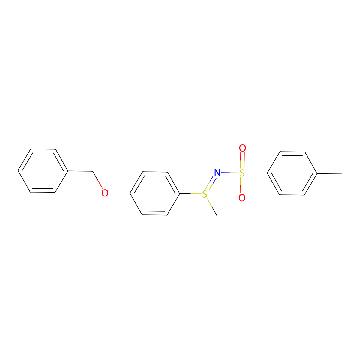 4-methyl-N-[methyl-(4-phenylmethoxyphenyl)-lambda4-sulfanylidene]benzenesulfonamide molecular structure, CAS 21306-65-0