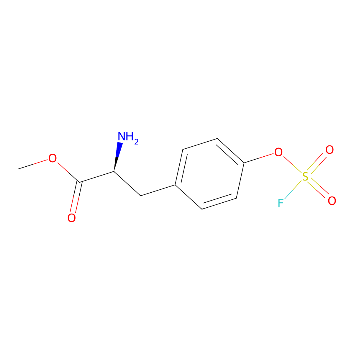 methyl (2S)-2-amino-3-{4-[(fluorosulfonyl)oxy]phenyl}propanoate molecular structure, CAS 2130839-92-6