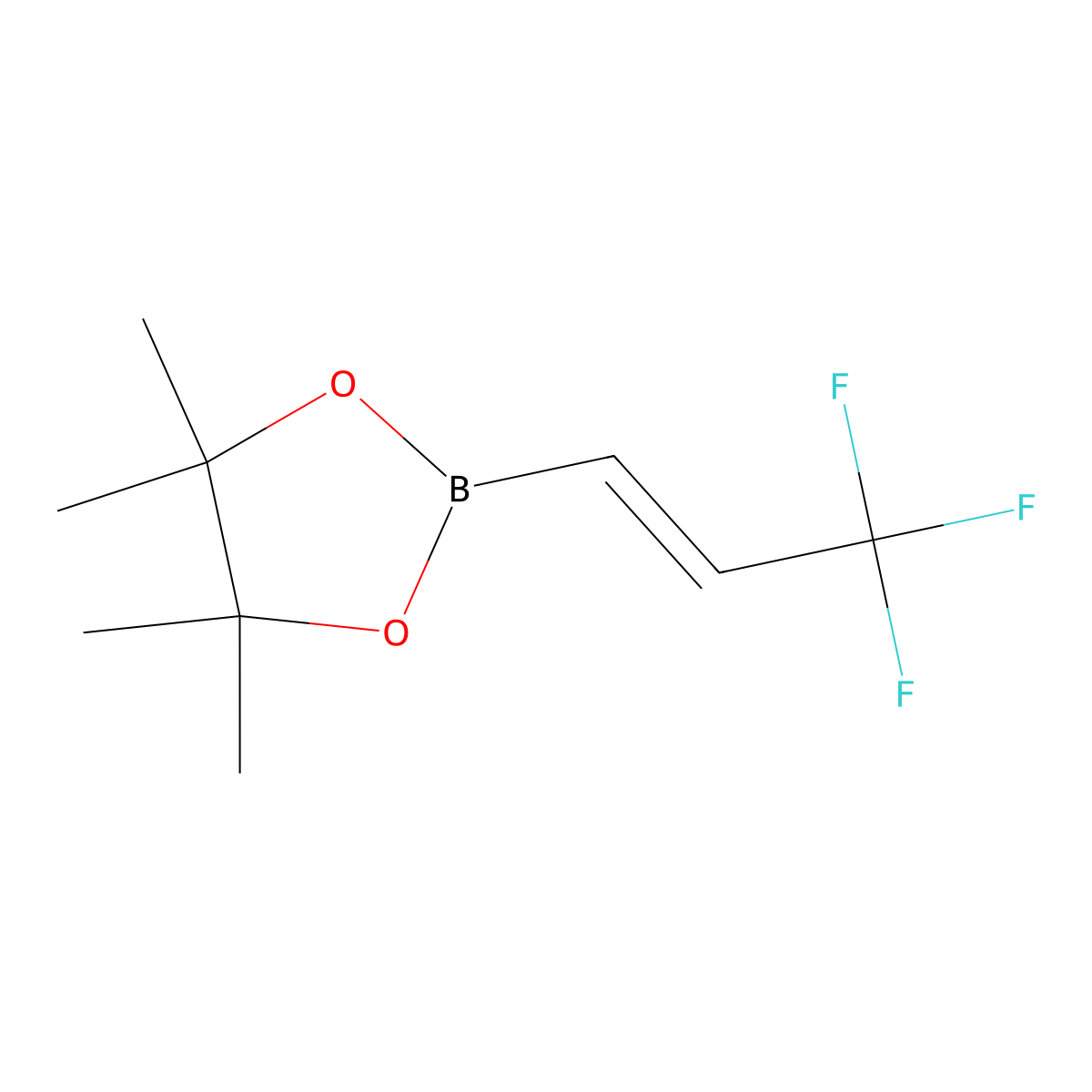 4,4,5,5-tetramethyl-2-[(1E)-3,3,3-trifluoroprop-1-en-1-yl]-1,3,2-dioxaborolane molecular structure, CAS 2130860-50-1