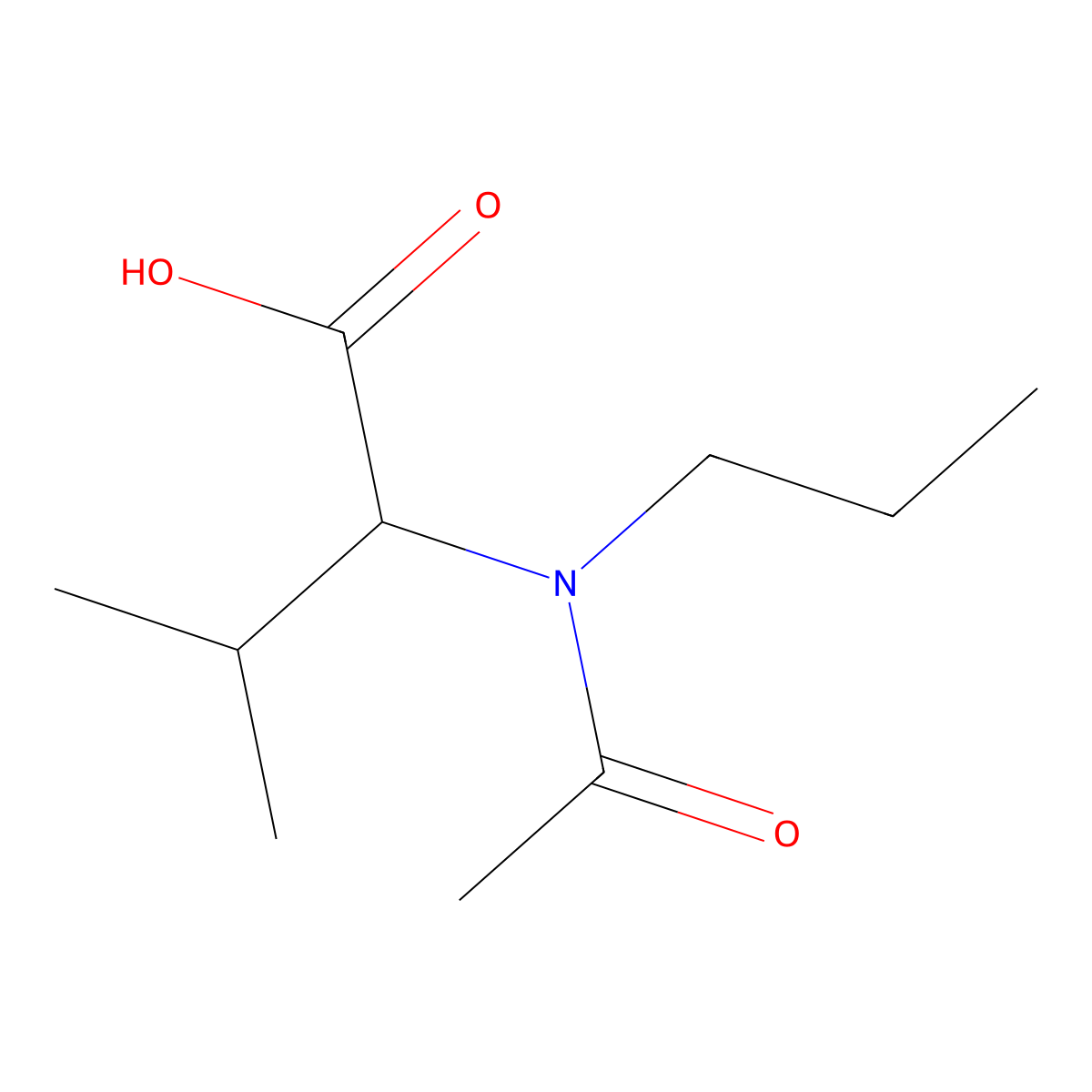 3-methyl-2-(N-propylacetamido)butanoic acid molecular structure, CAS 2130868-58-3