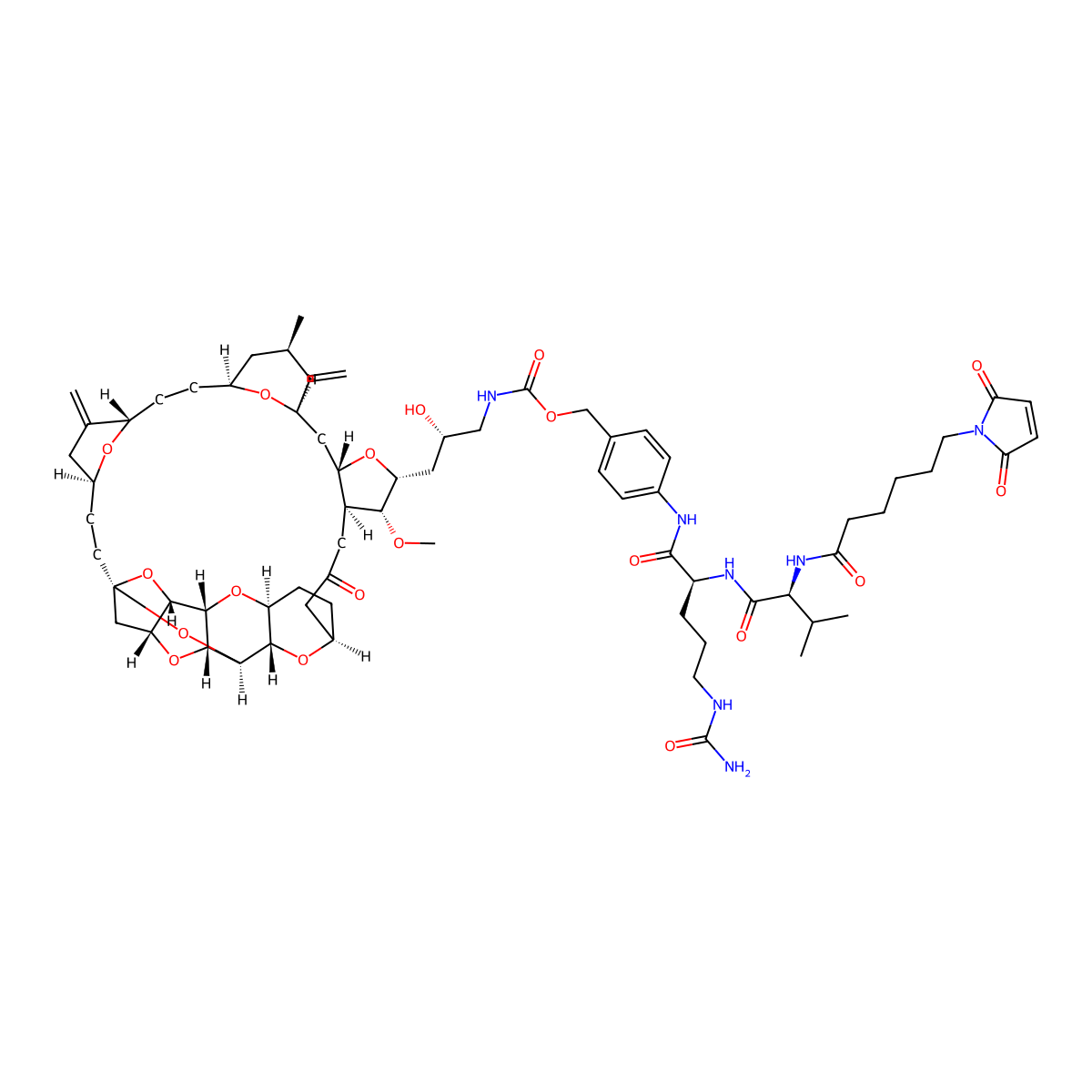 Mal-(CH2)5-Val-Cit-PAB-Eribulin molecular structure, CAS 2130869-21-3