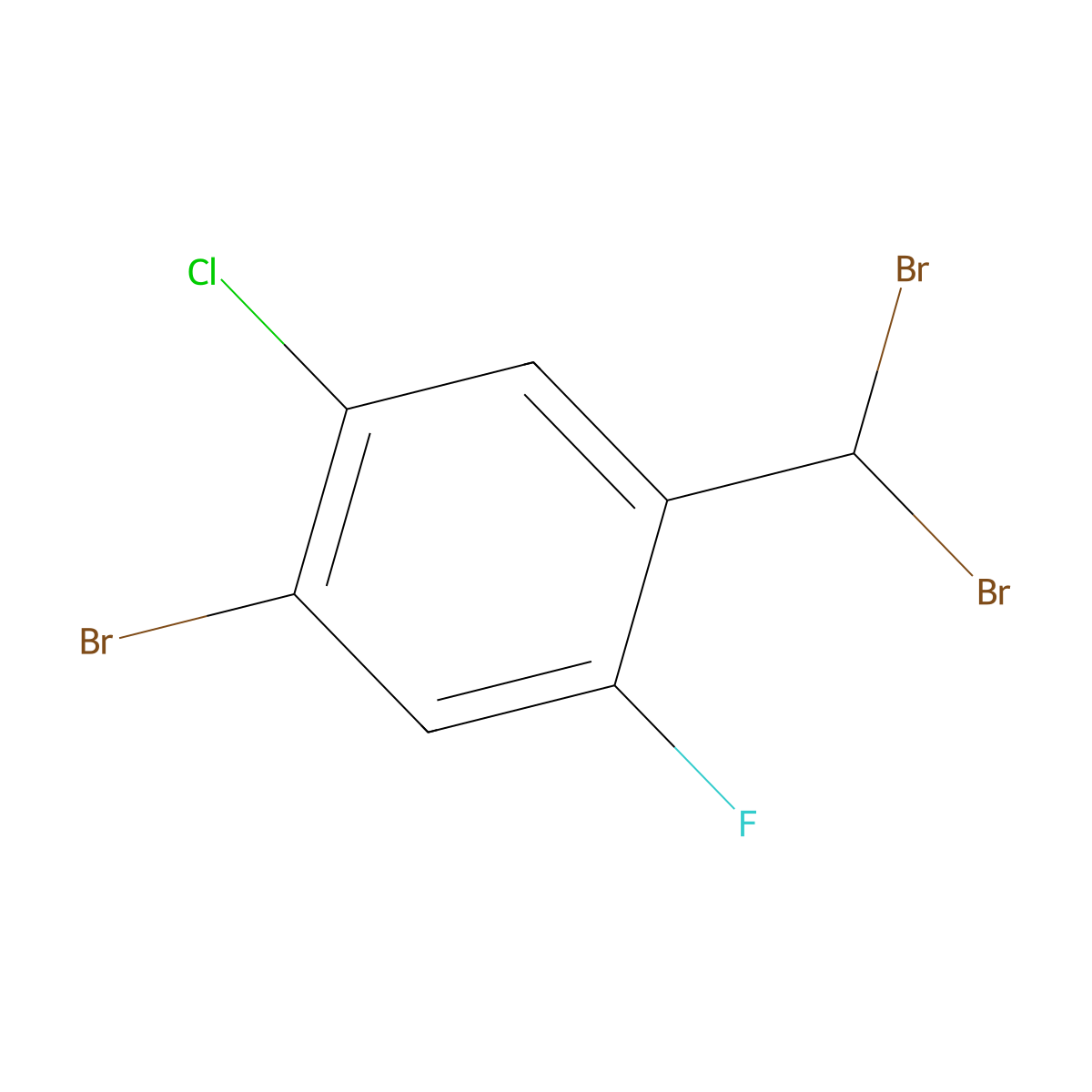 1-Bromo-2-chloro-4-(dibromomethyl)-5-fluorobenZene molecular structure, CAS 2130875-99-7