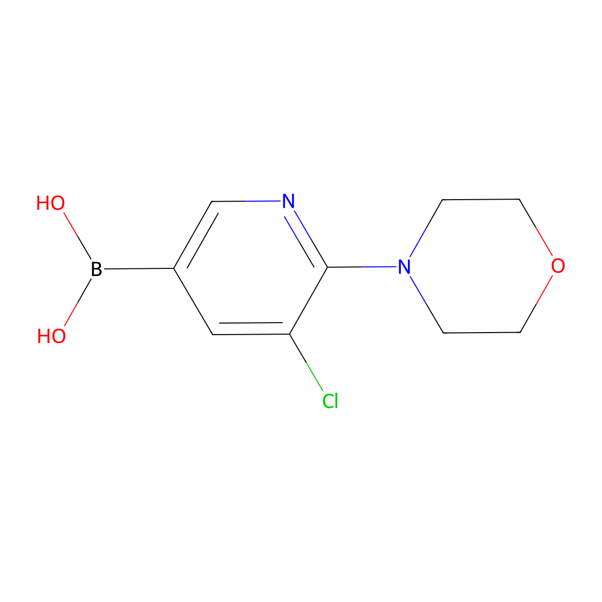 5-Chloro-6-morpholinopyridine-3-boronic acid molecular structure, CAS 2130896-19-2