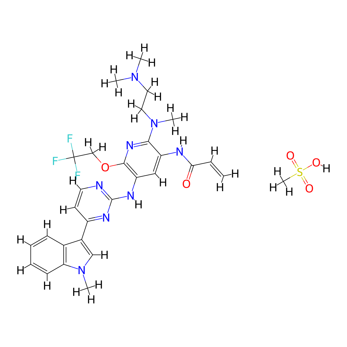 Alflutinib Mesylate molecular structure, CAS 2130958-55-1