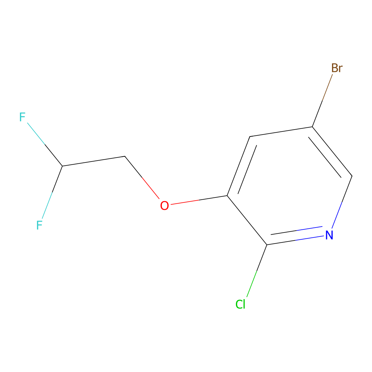 5-Bromo-2-chloro-3-(2,2-difluoroethoxy)pyridine molecular structure, CAS 2130997-66-7