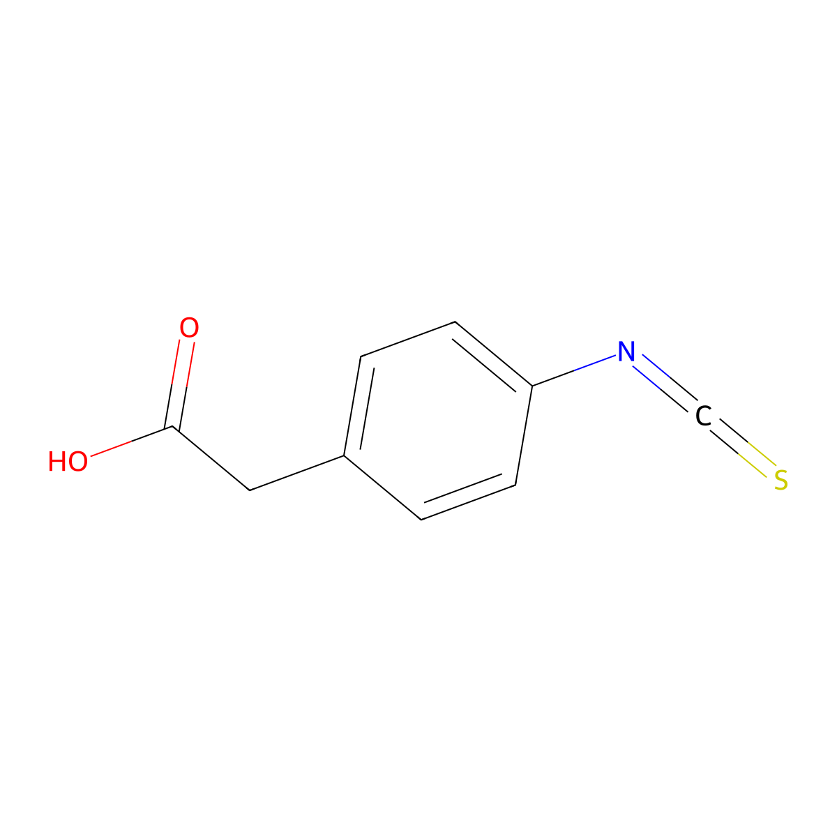 4-Isothiocyanatobenzeneacetic acid molecular structure, CAS 2131-56-8