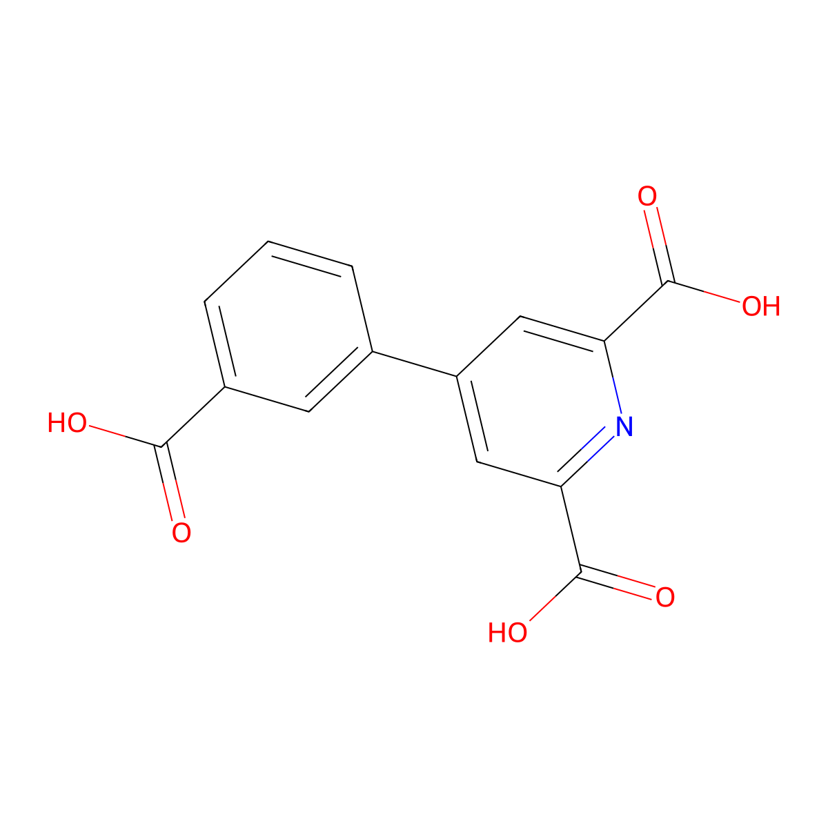 4-(3-Carboxyphenyl)pyridine-2,6-dicarboxylic acid molecular structure, CAS 2131043-26-8