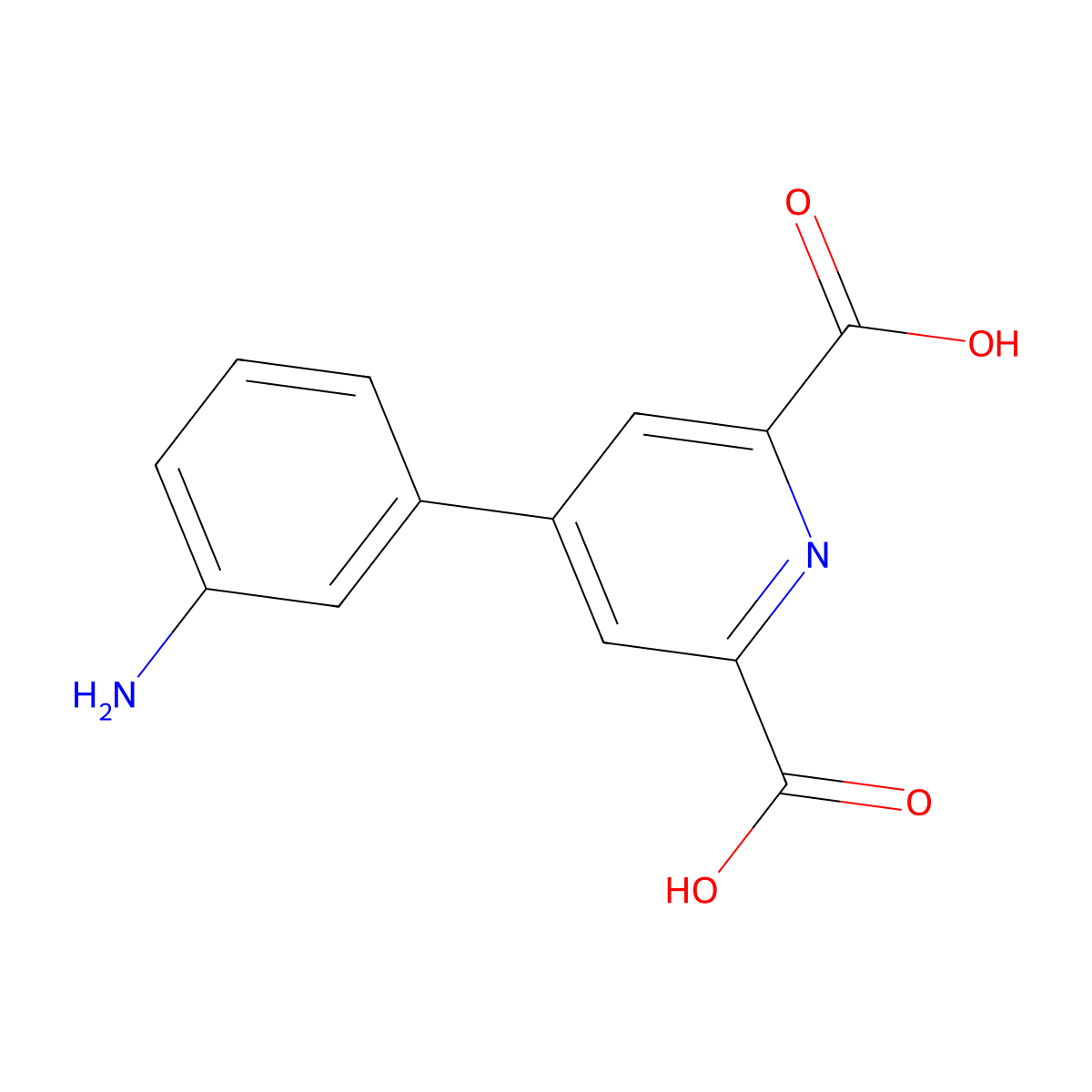 4-(3-Aminophenyl)pyridine-2,6-dicarboxylic acid molecular structure, CAS 2131052-54-3