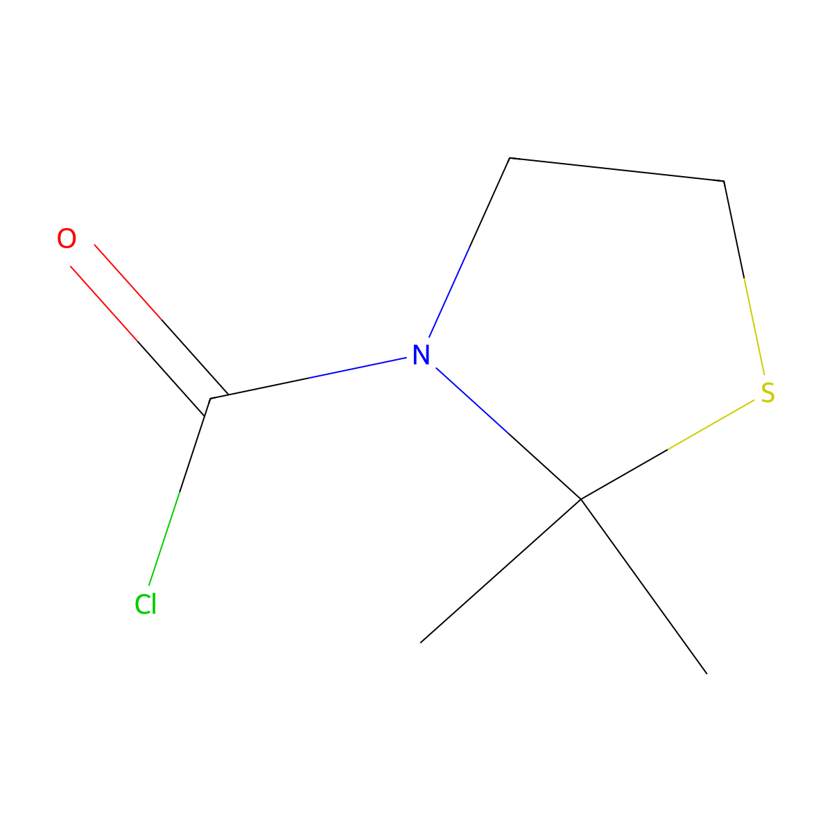 2,2-Dimethyl-1,3-thiazolidine-3-carbonyl chloride molecular structure, CAS 2131057-08-2