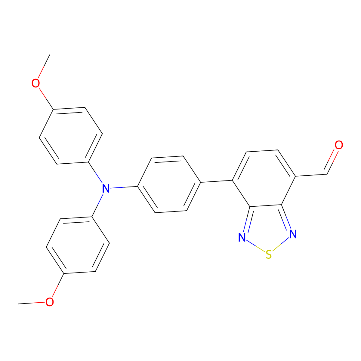 7-(4-(Bis(4-methoxyphenyl)amino)phenyl)benzo[c][1,2,5]thiadiazole-4-carbaldehyde molecular structure, CAS 2131058-21-2
