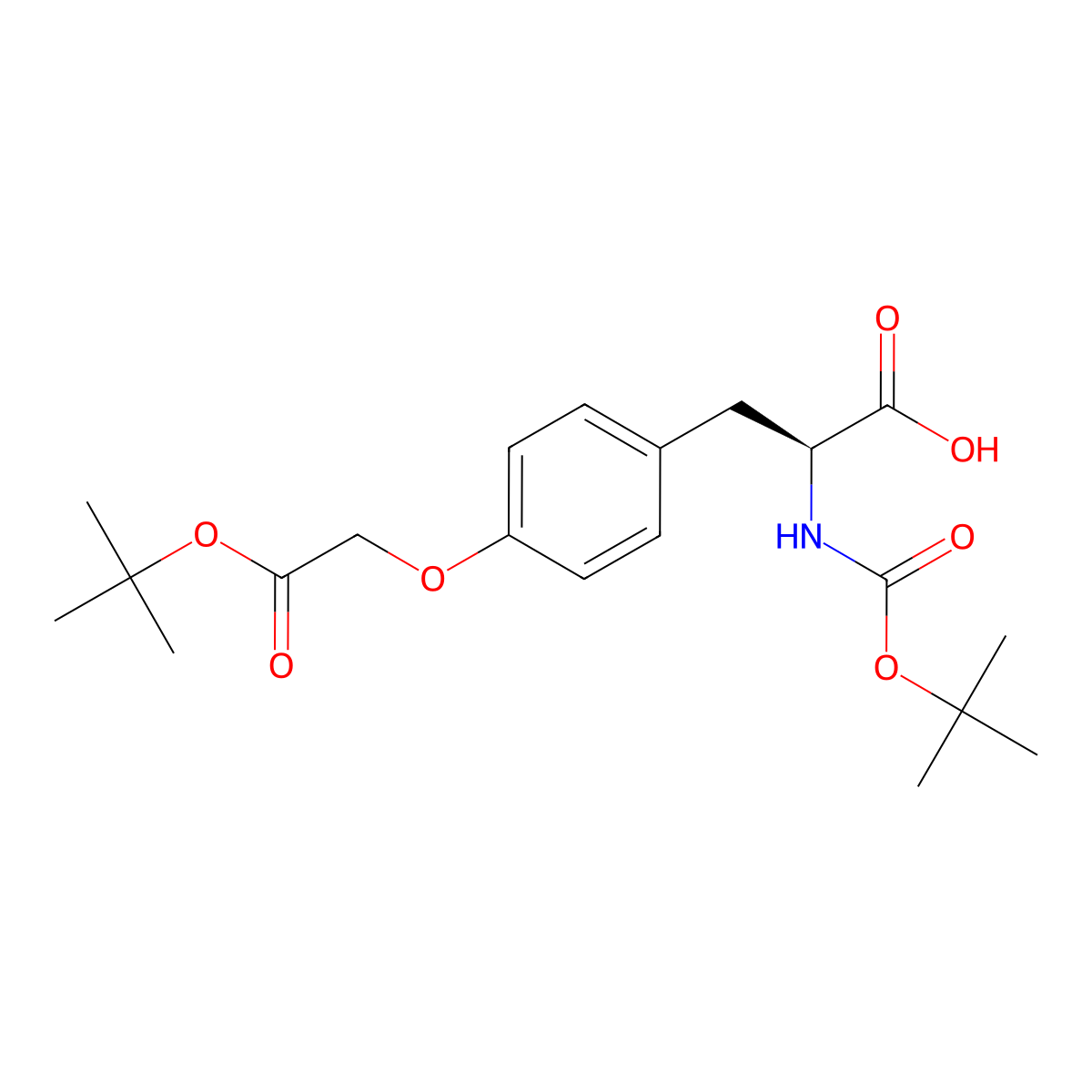 Boc-4-(tert-butoxycarbonylmethoxy)-L-phenylalanine molecular structure, CAS 2131098-10-5