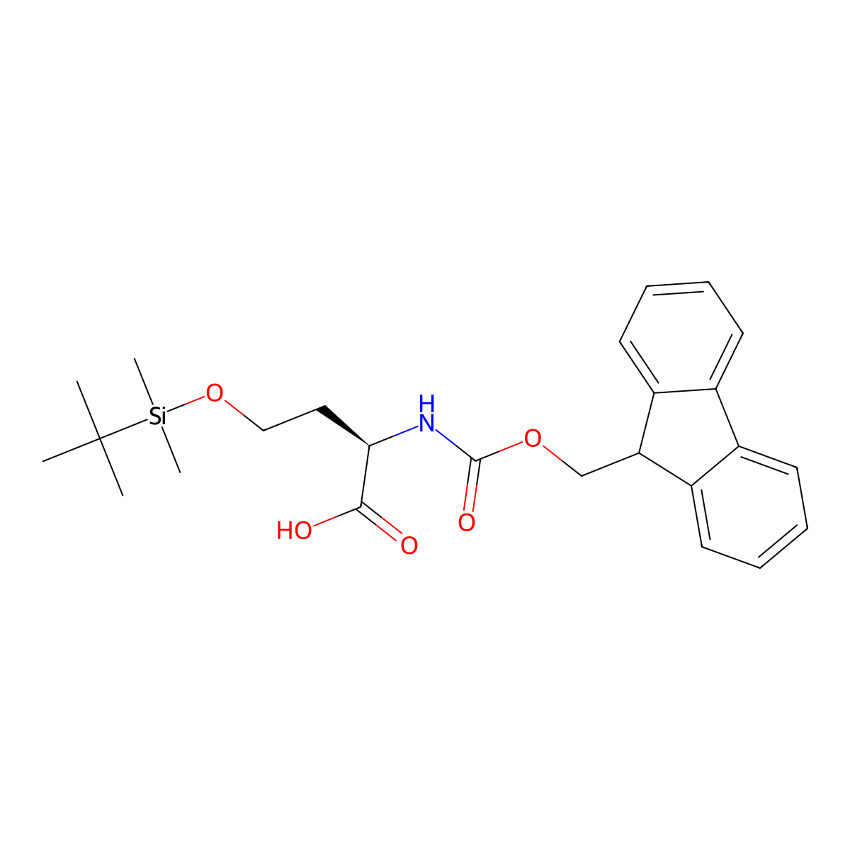 (2R)-4-[(tert-butyldimethylsilyl)oxy]-2-({[(9H-fluoren-9-yl)methoxy]carbonyl}amino)butanoic acid molecular structure, CAS 2131120-16-4