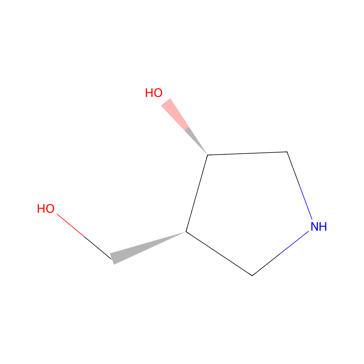 (3S,4R)-4-(hydroxymethyl)pyrrolidin-3-ol molecular structure, CAS 213113-50-9