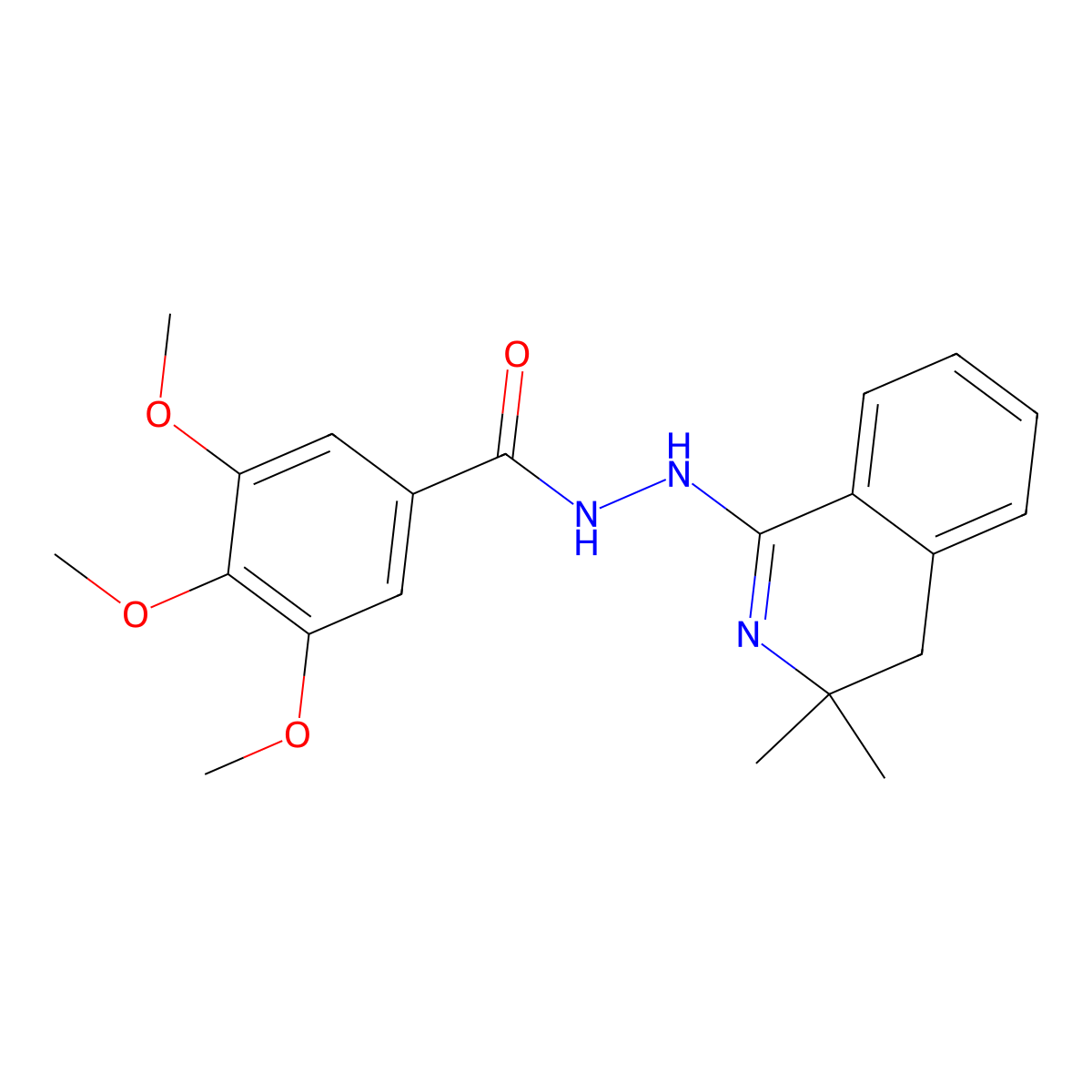 N'-(3,3-dimethyl-4H-isoquinolin-1-yl)-3,4,5-trimethoxybenzohydrazide molecular structure, CAS 213118-18-4