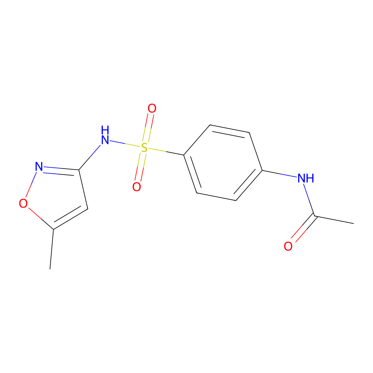 N(4)-acetylsulfamethoxazole molecular structure, CAS 21312-10-7