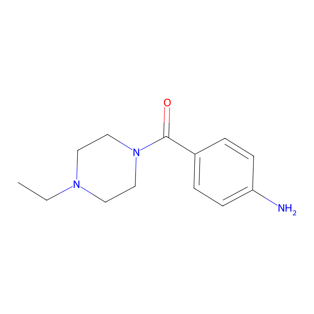 (4-Aminophenyl)(4-ethylpiperazin-1-yl)methanone molecular structure, CAS 21312-41-4