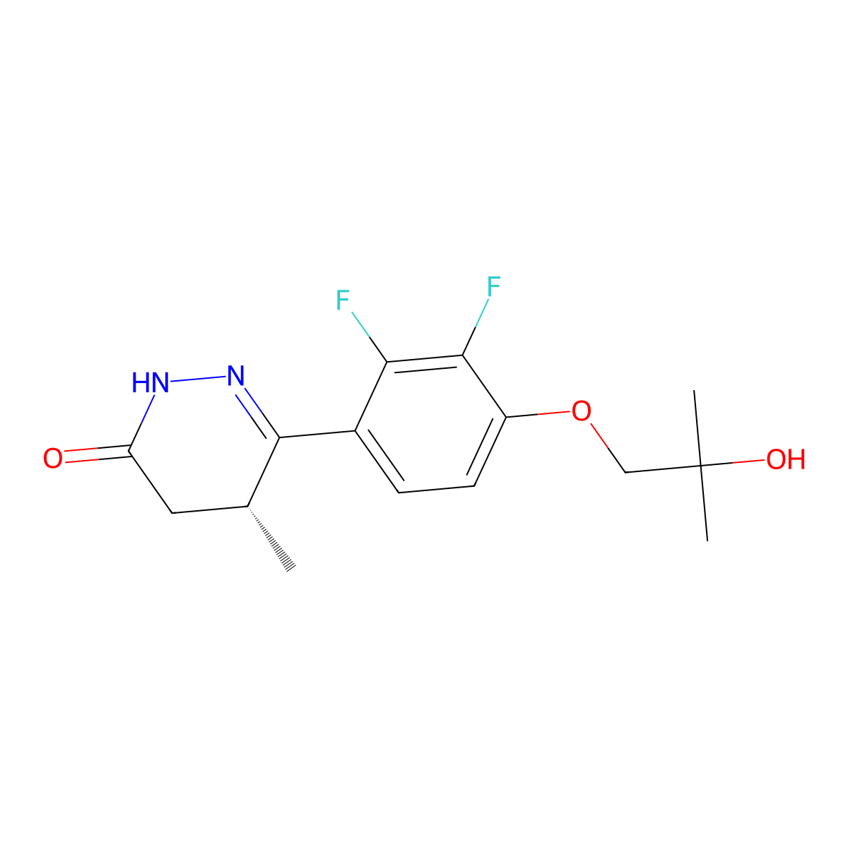 (R)-6-(2,3-Difluoro-4-(2-hydroxy-2-methylpropoxy)phenyl)-5-methyl-4,5-dihydropyridazin-3(2H)-one molecular structure, CAS 2131210-15-4
