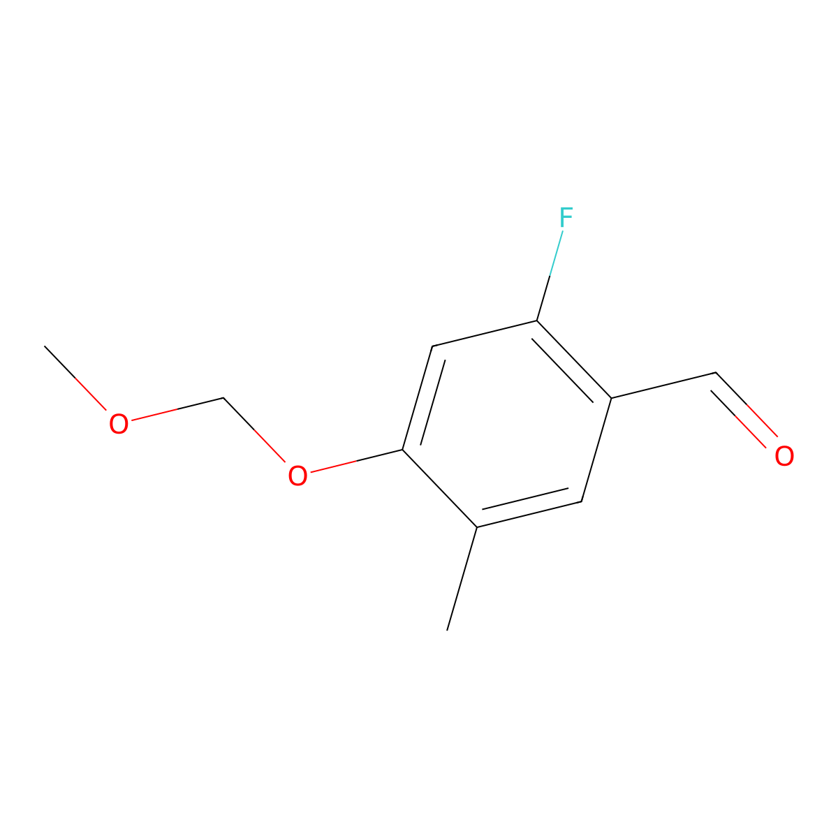2-Fluoro-4-(methoxymethoxy)-5-methylbenzaldehyde molecular structure, CAS 2131212-55-8