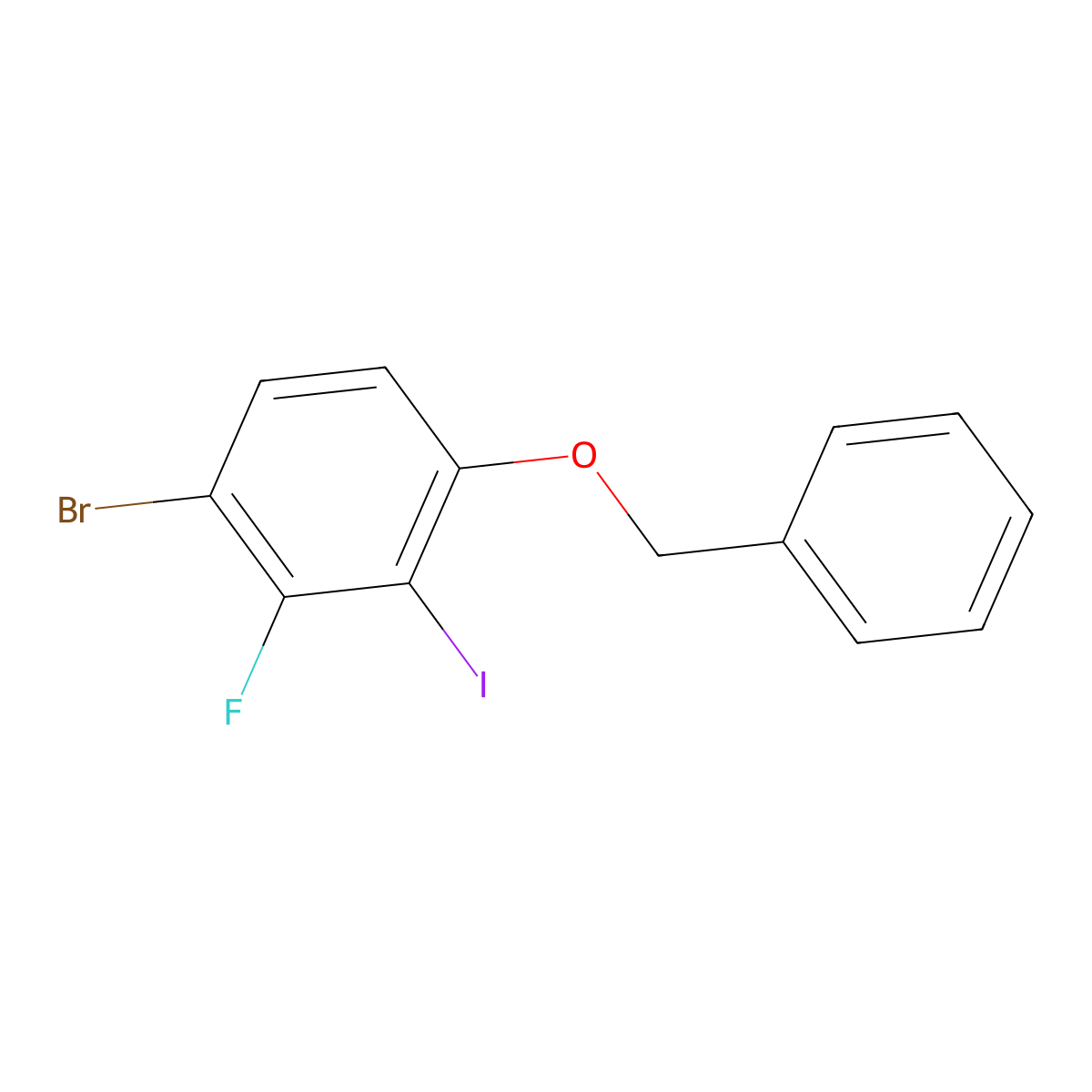 1-(Benzyloxy)-4-bromo-3-fluoro-2-iodobenzene molecular structure, CAS 2131213-18-6