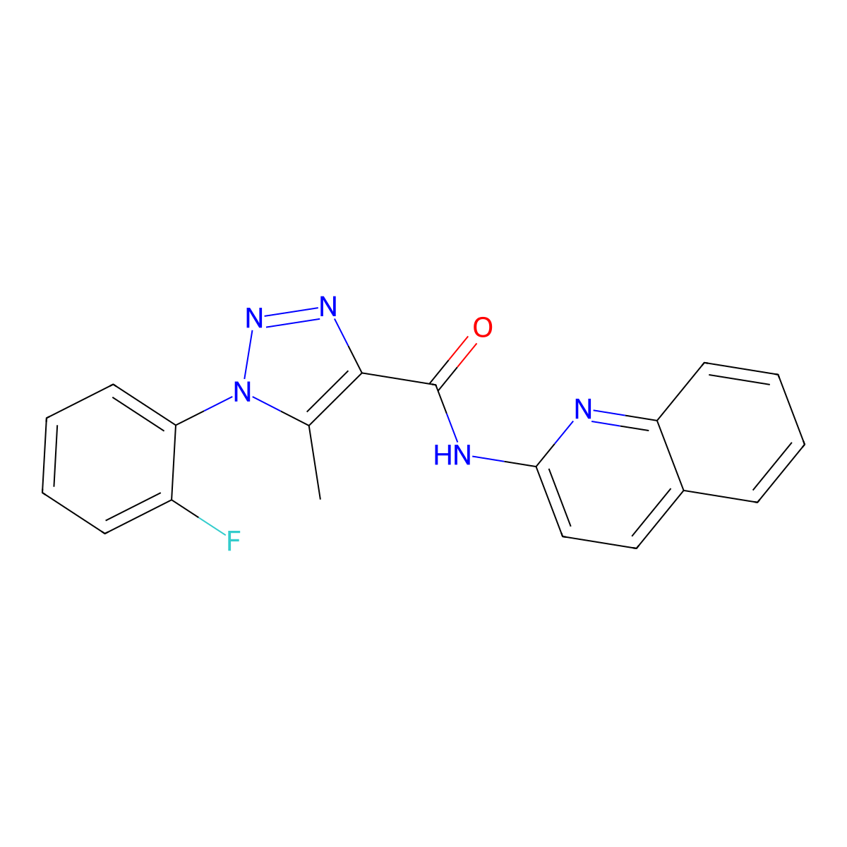 1-(2-fluorophenyl)-5-methyl-N-quinolin-2-yltriazole-4-carboxamide molecular structure, CAS 2131223-69-1