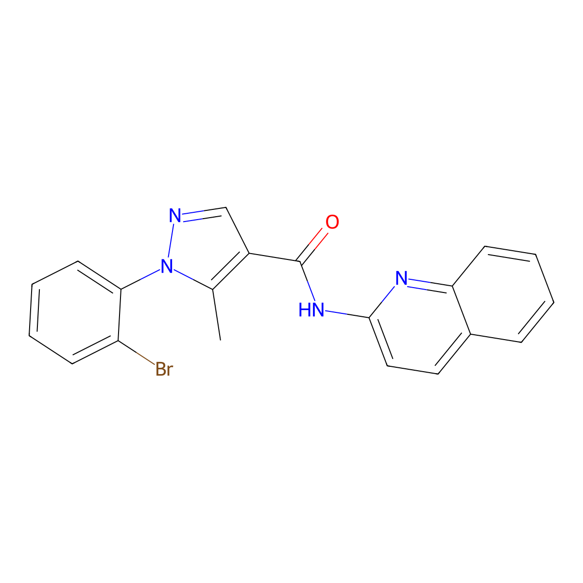 1-(2-Bromophenyl)-5-methyl-N-(quinolin-2-yl)-1H-pyrazole-4-carboxamide molecular structure, CAS 2131223-85-1